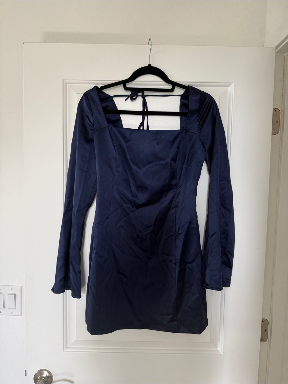 wild fable Navy Long-Sleeve Square Neck Mini Dress
